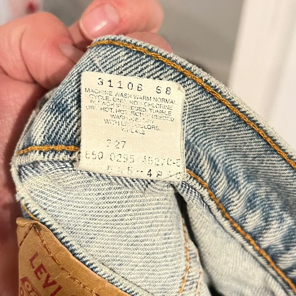 1995 Levis 555 Relaxed Fit Straight Leg Jeans Light Wash Made in USA 31x30